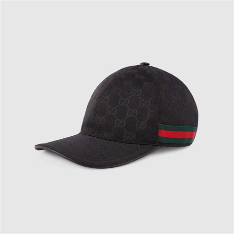 gucci canvas baseball hat with web